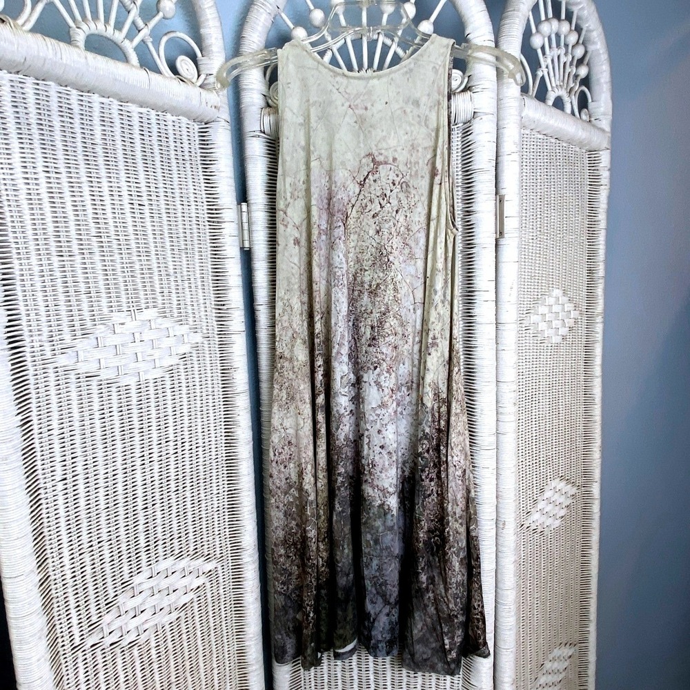 Suki + Solaine Abstract Ombre Swing Midi Dress Made in USA Artistic Minimalist L - Picture 7 of 12